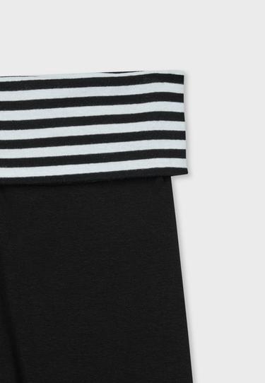 Fold-over waist bell bottom leggings — Black 9