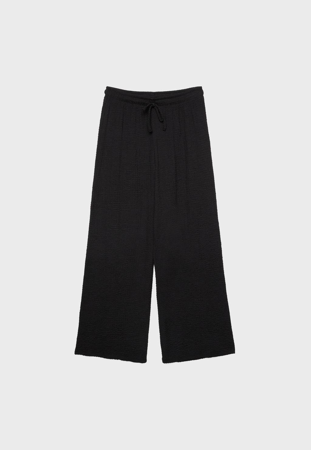 Fließende lange Hose mit Struktur