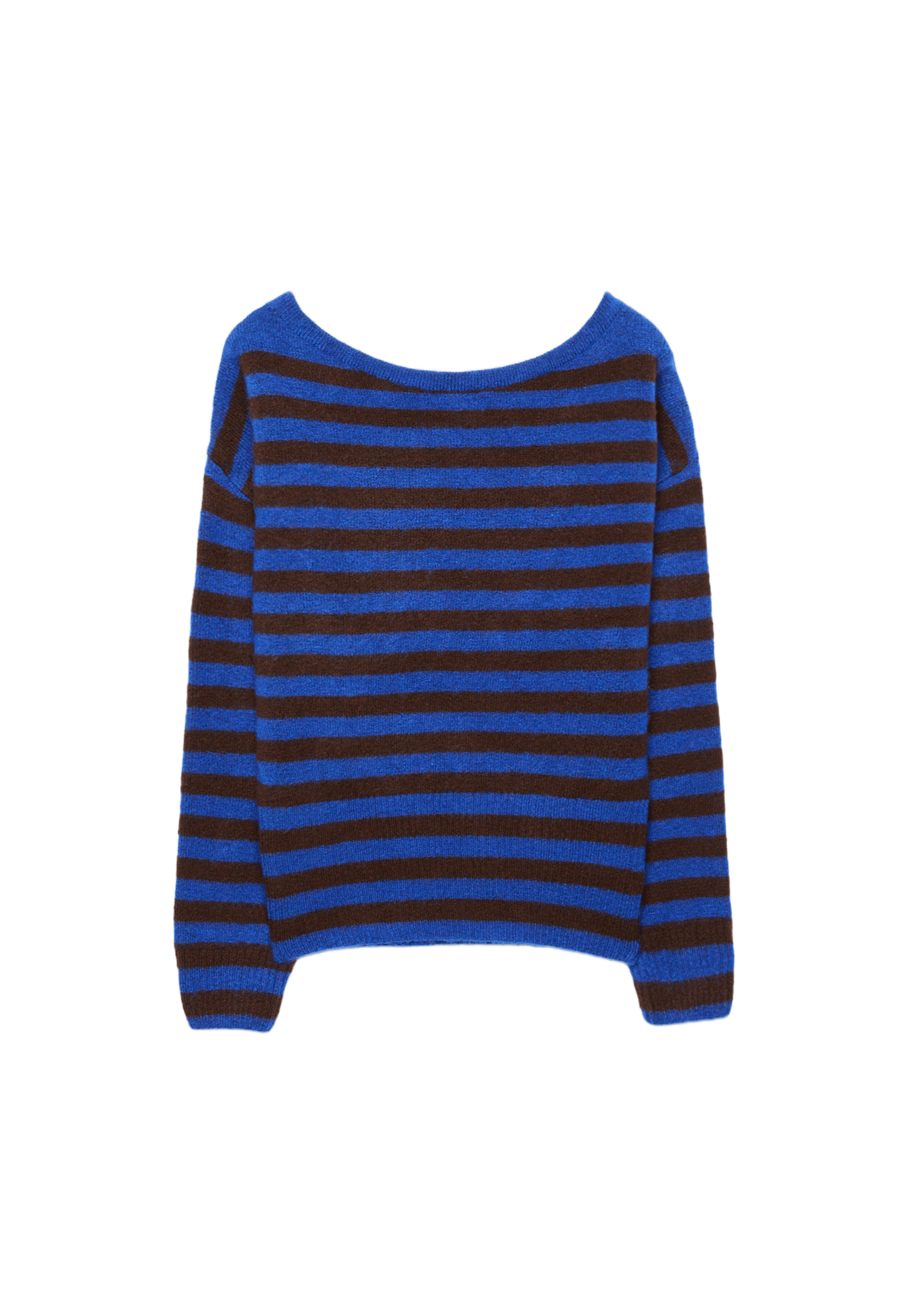 Soft-touch knit boat neck sweater — Navy blue