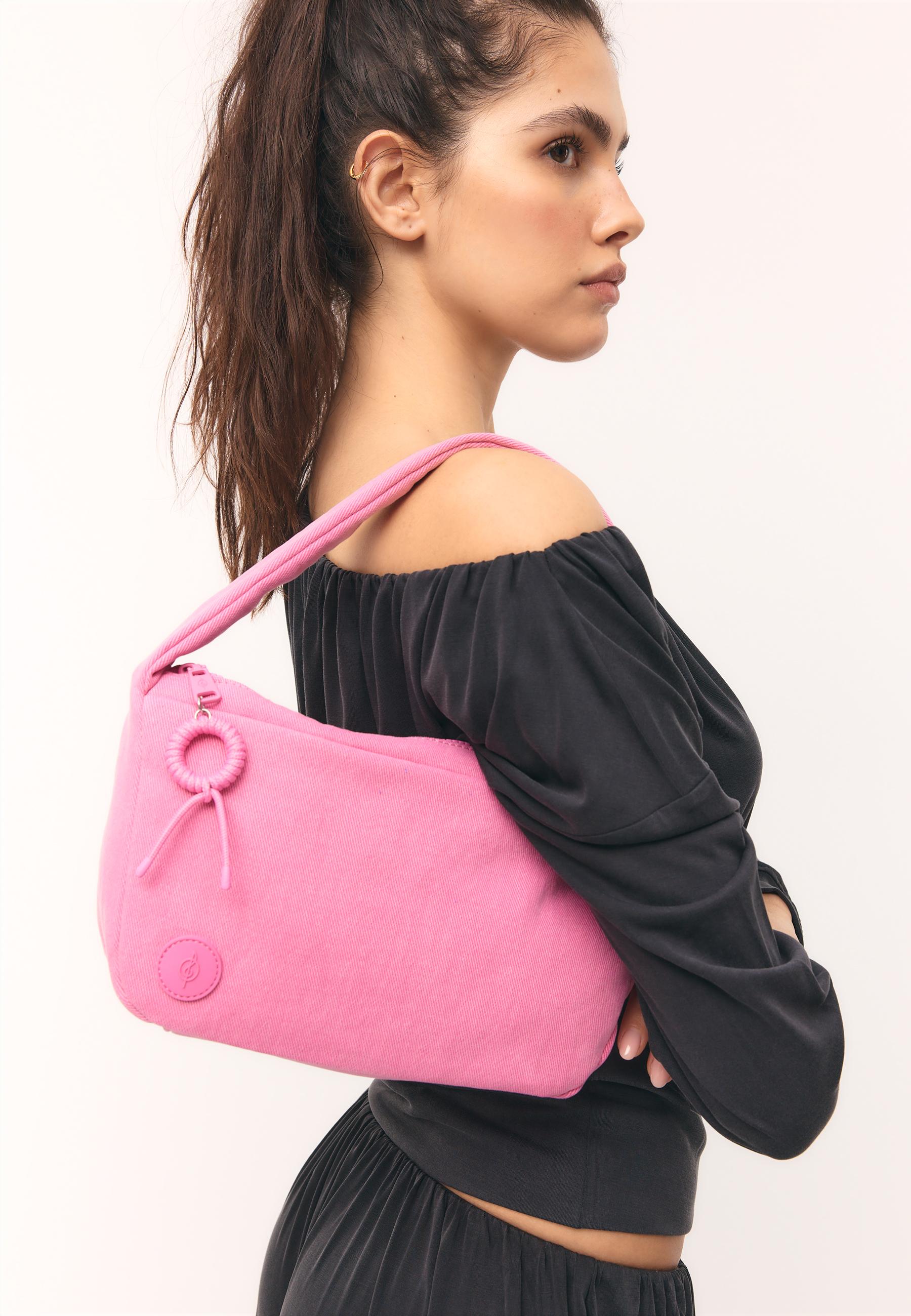 Fabric shoulder bag — Bubblegum pink