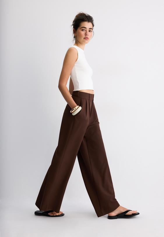 pantalon vestir wide botones ajustables