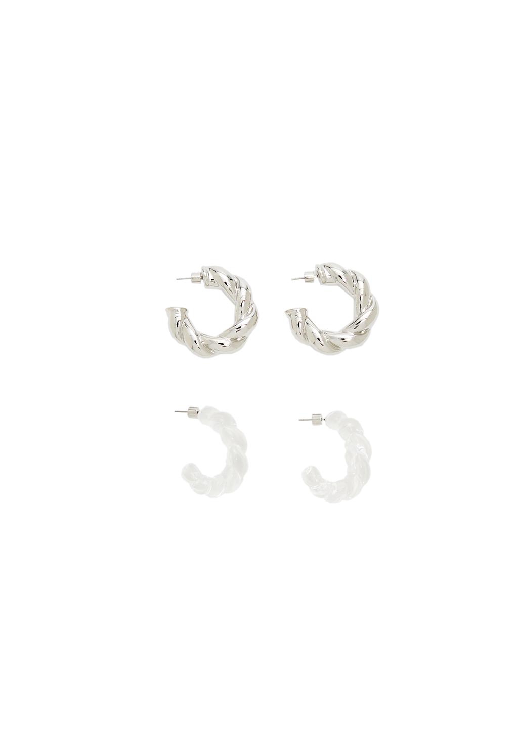 Lot de 2 paires de boucles d’oreilles texturées