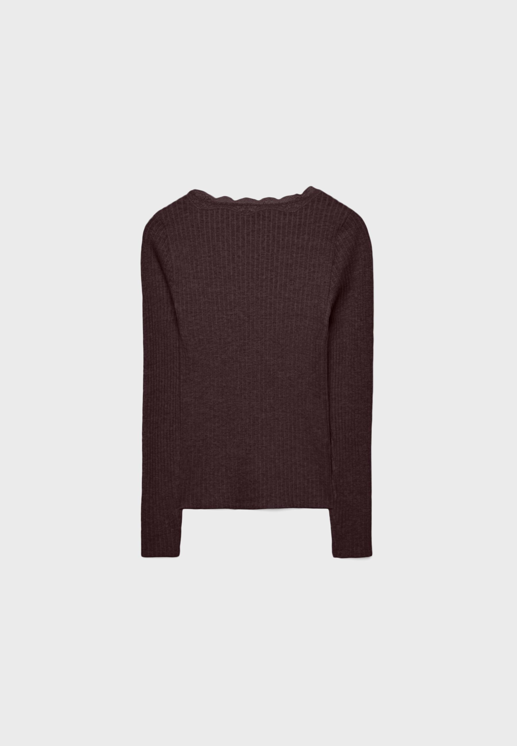 Seamless lace top — Brown