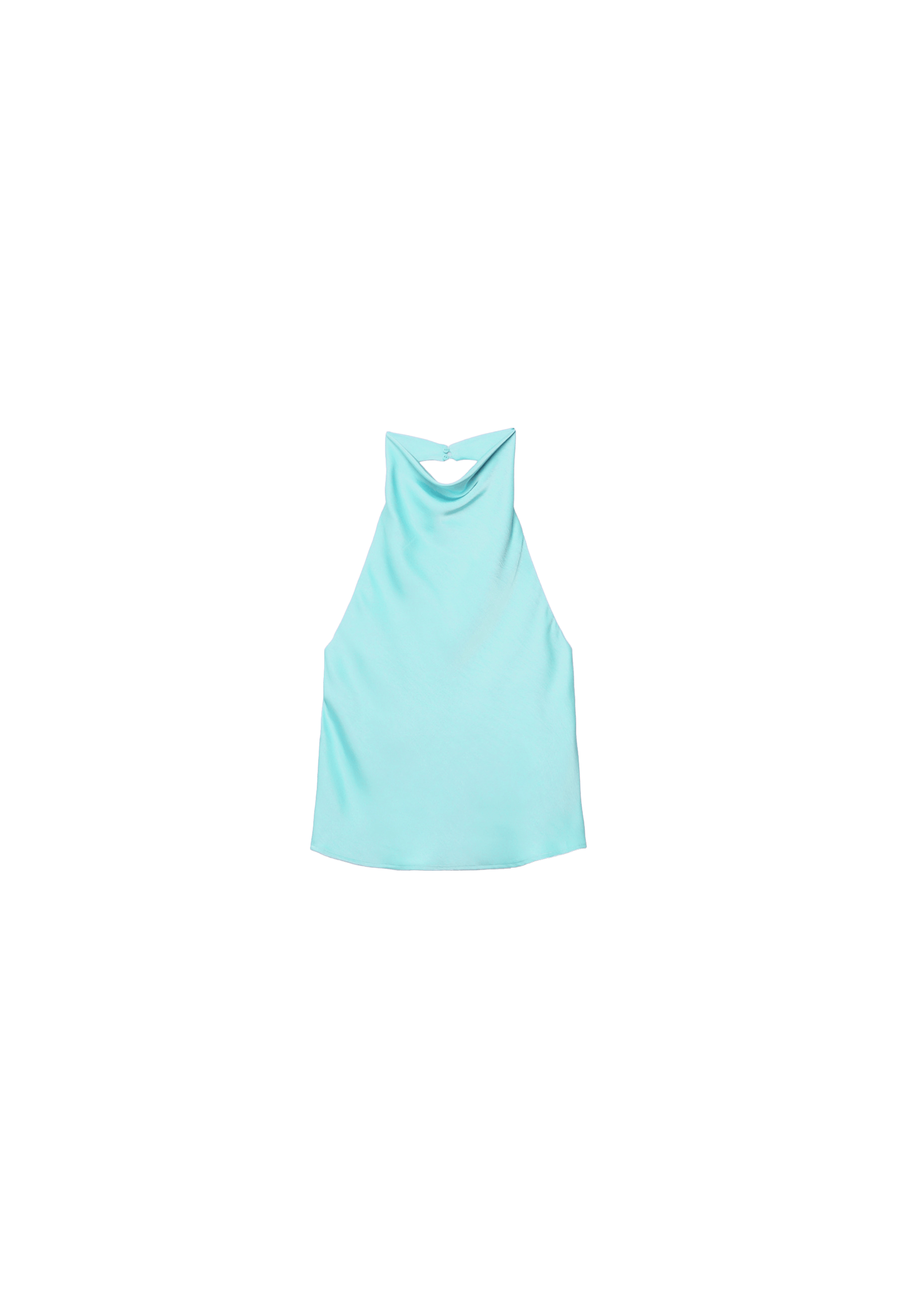 Satin effect halter top — Turquoise