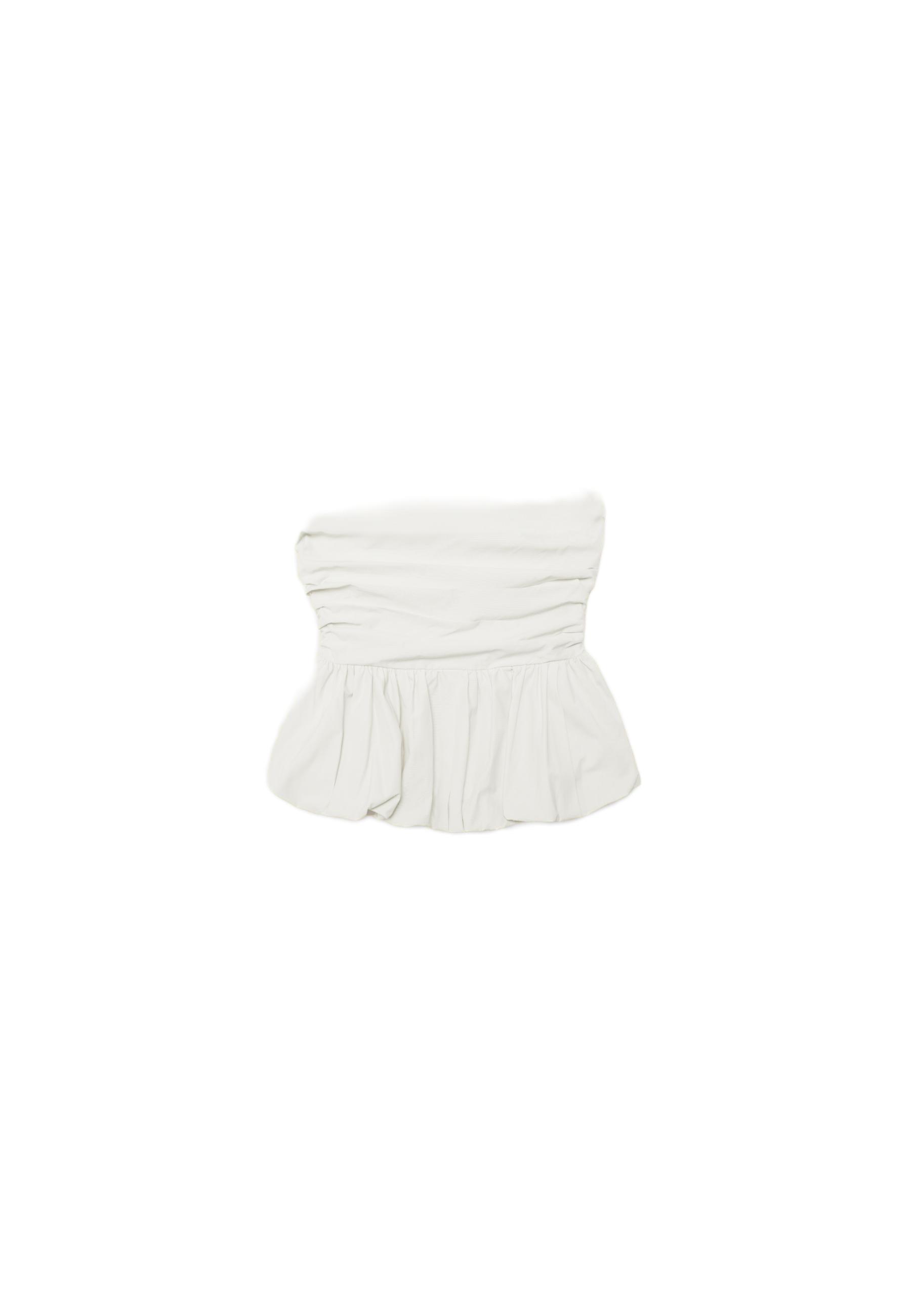Balloon bustier top — White