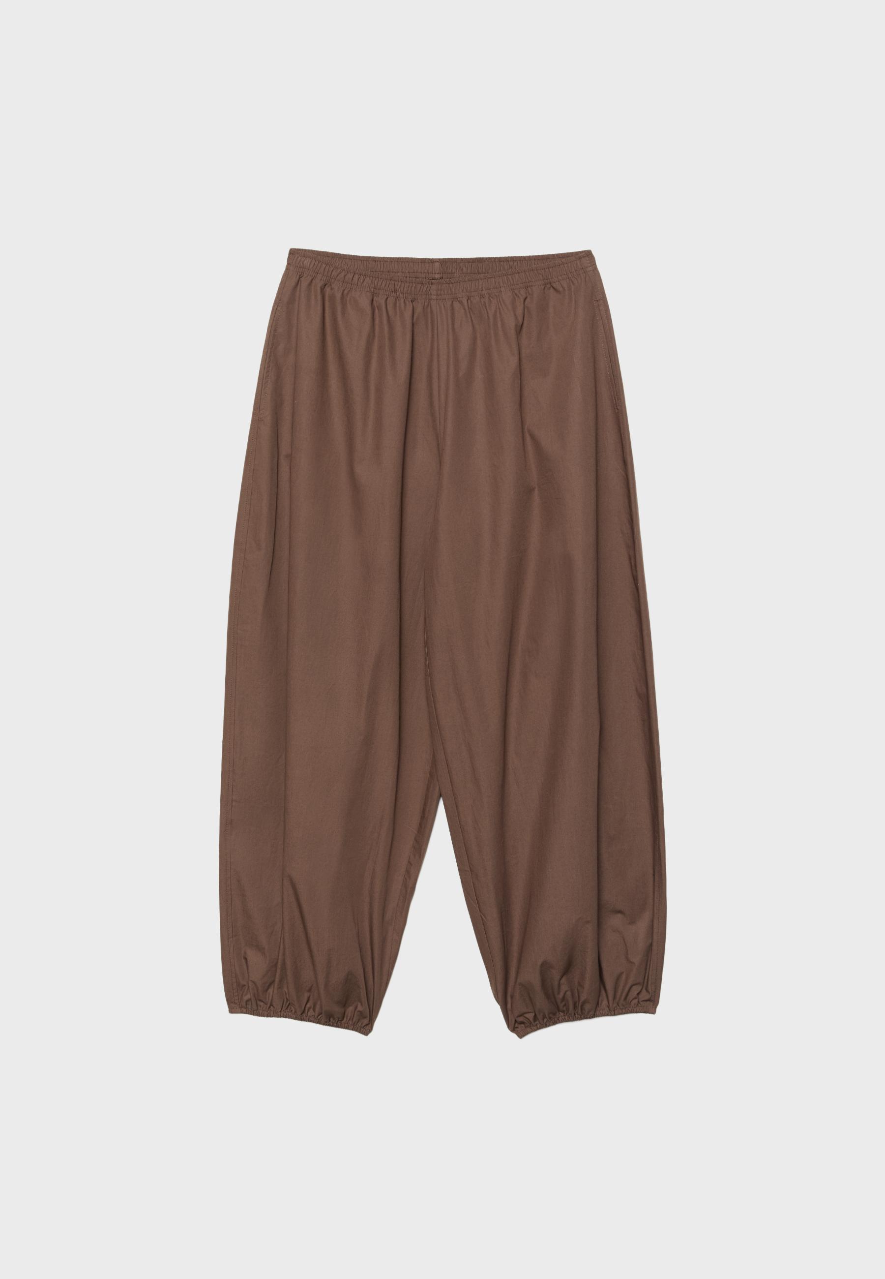 Poplin volume trousers — Brown