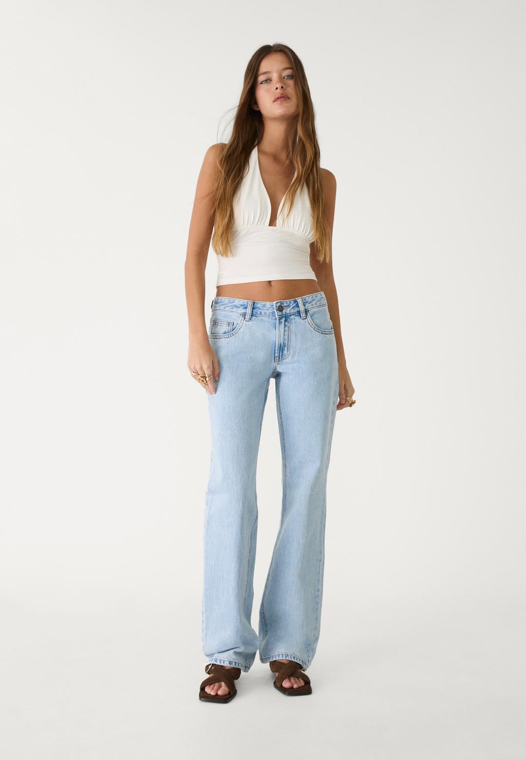 Jeansy o kroju low waist straight