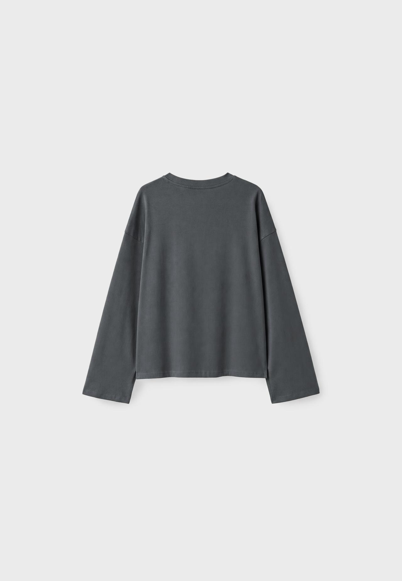 Boxy long sleeve T-shirt — Dark grey