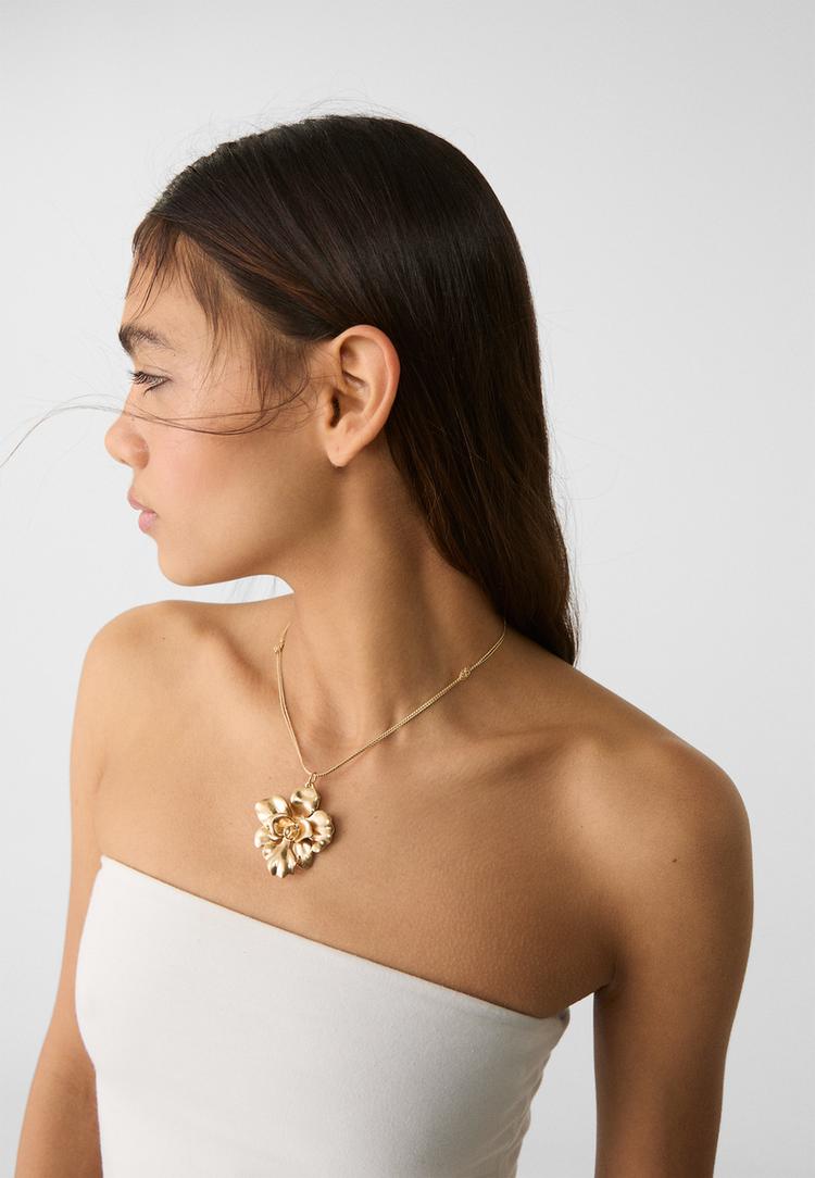 collar charm flor
