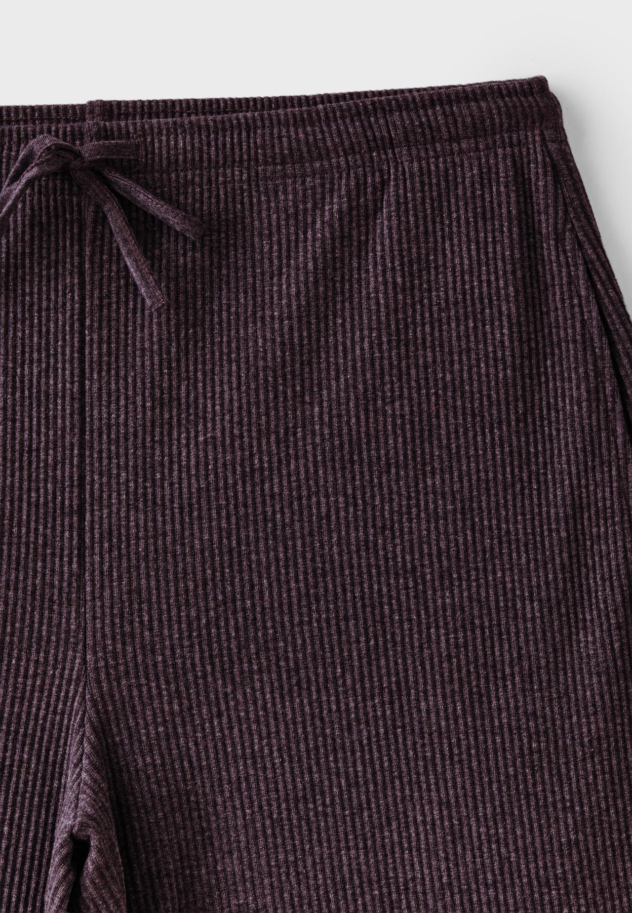 Soft-touch ribbed trousers — AUBERGINE