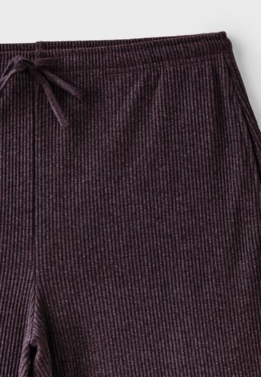 Soft-touch ribbed trousers — AUBERGINE 9
