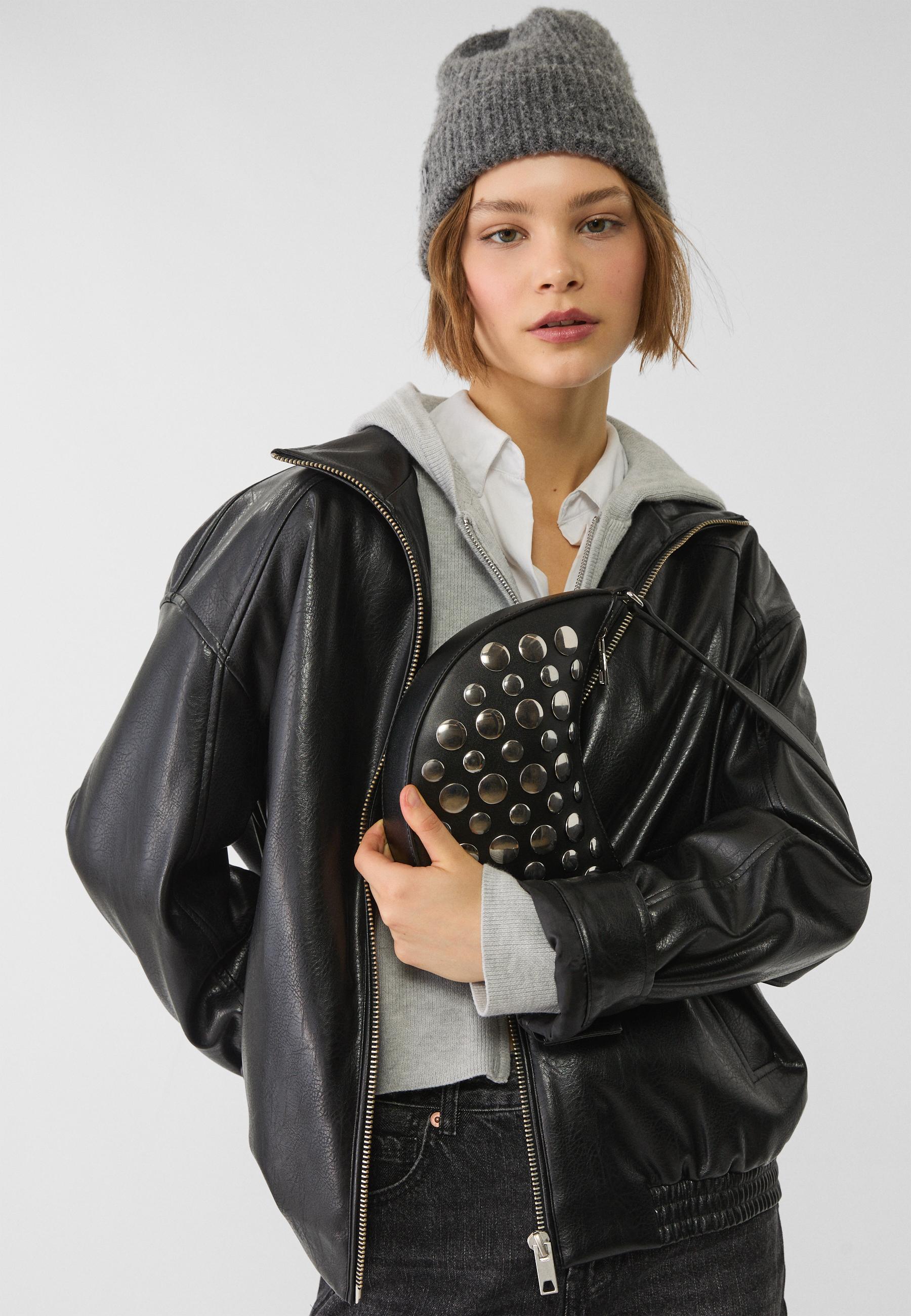 Studded moon crossbody bag - Women's fashion | Stradivarius
