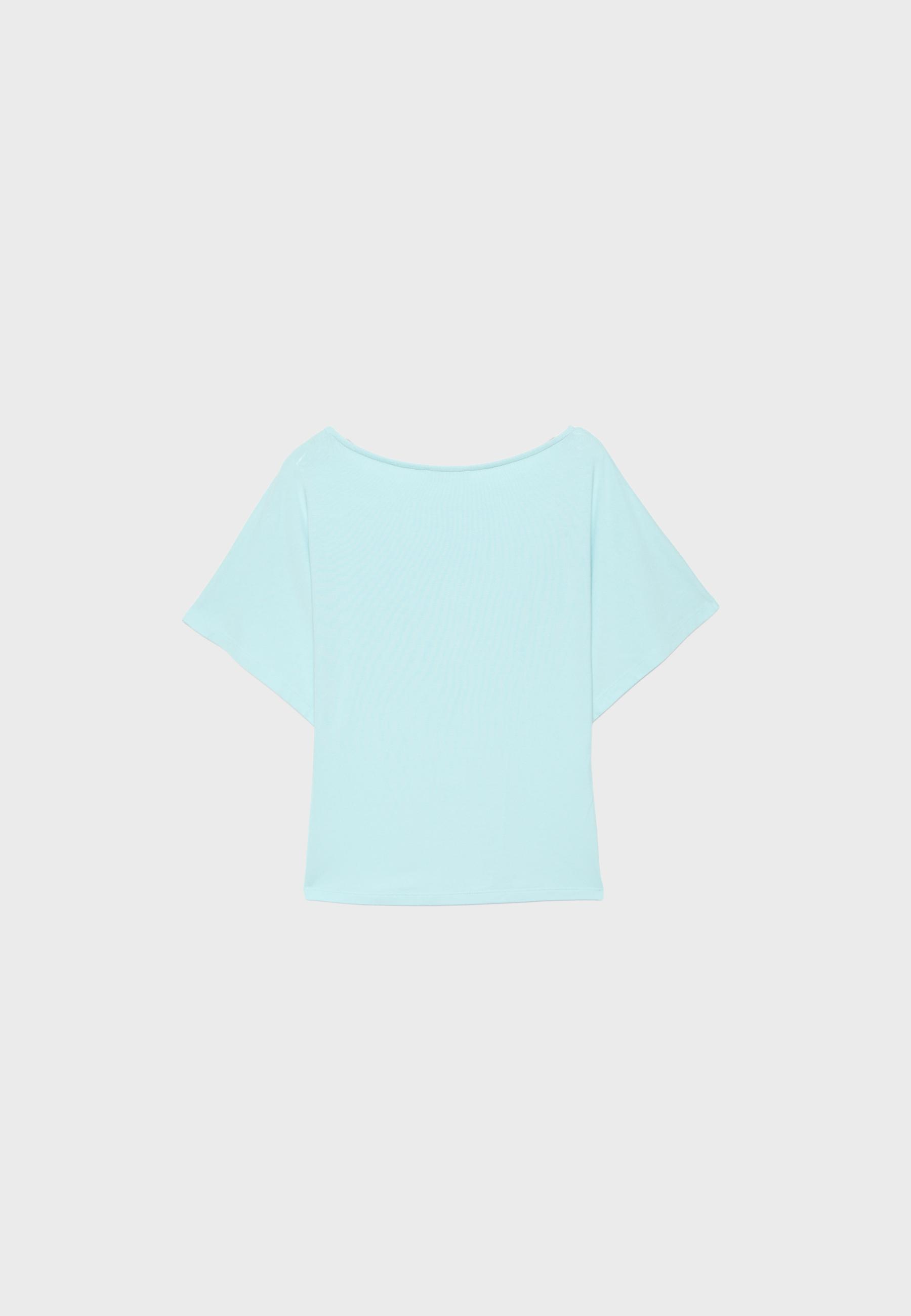 Short sleeve boat neck T-shirt — Turquoise