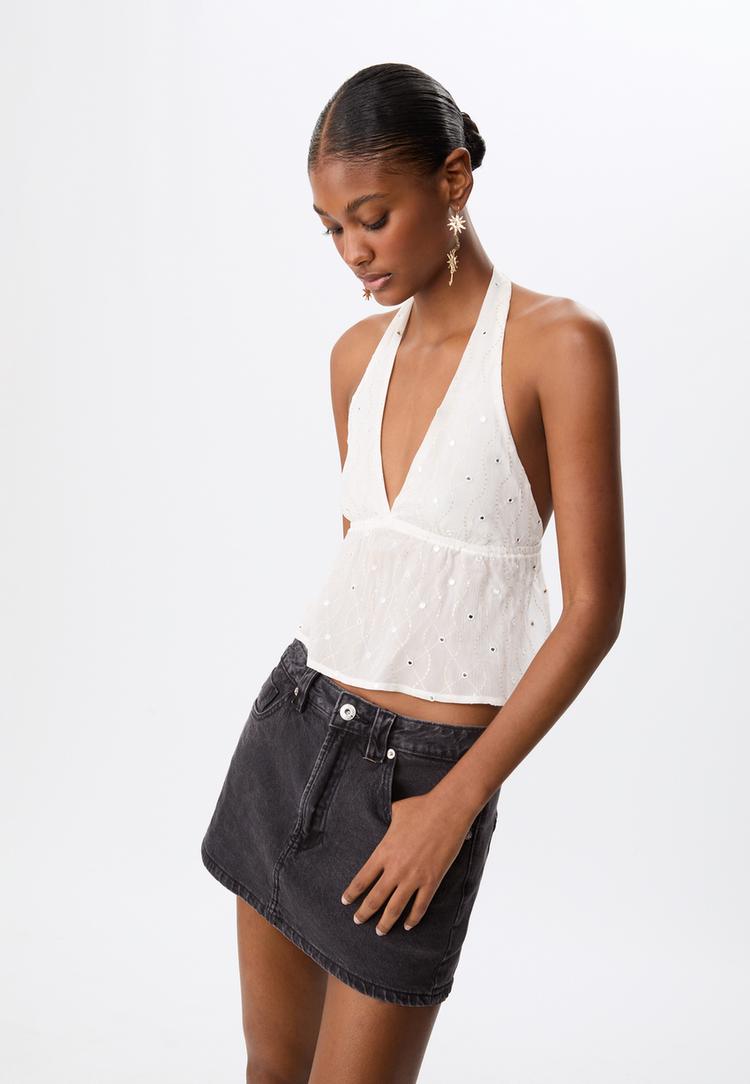 Jupe courte smokey olive femme Jupe courte smokey olive femme