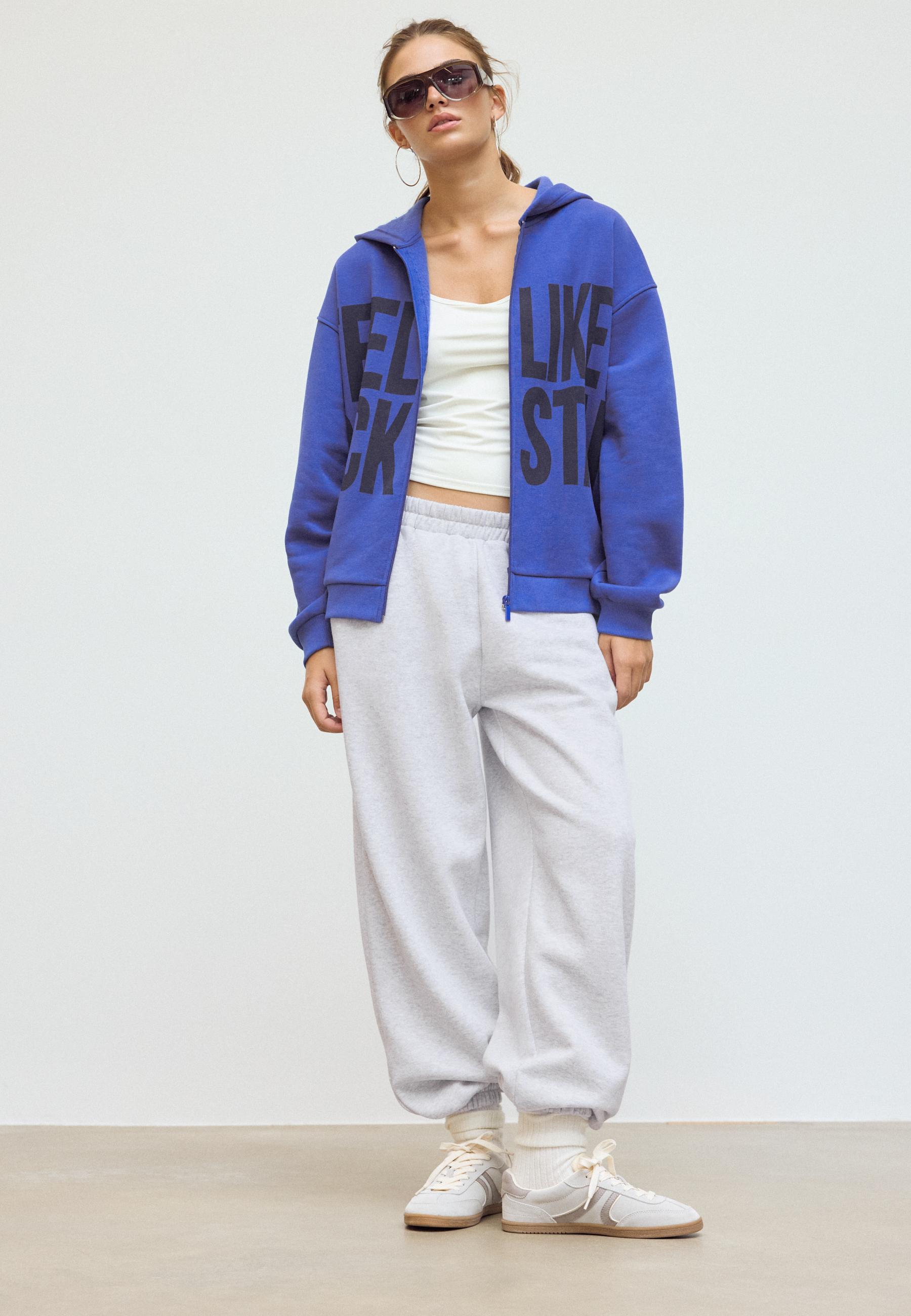 Stradivarius Παντελόνι Jogger Boyfriend Γκρι Μελανζέ M