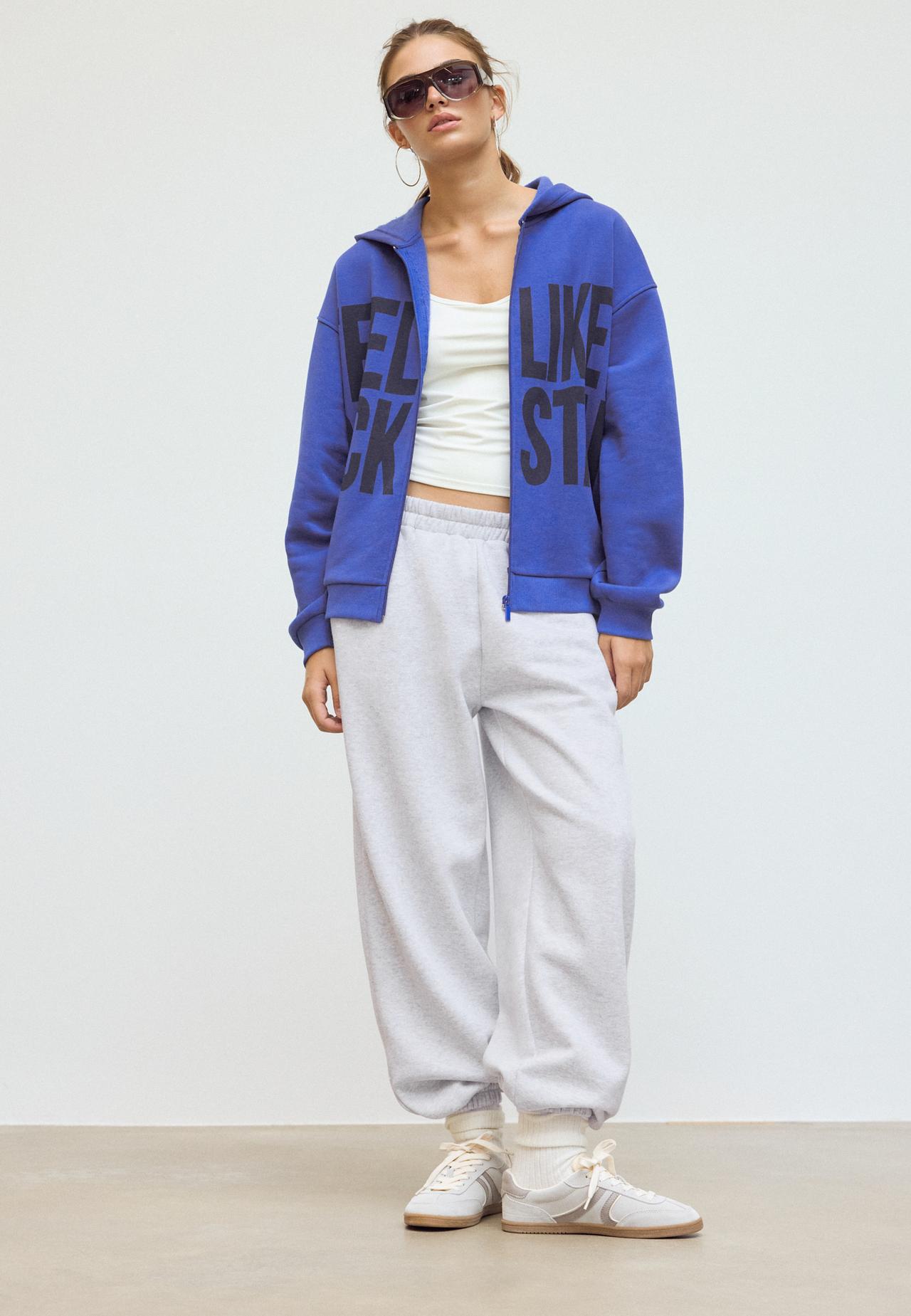 Boyfriend jogger trousers — Grey melange