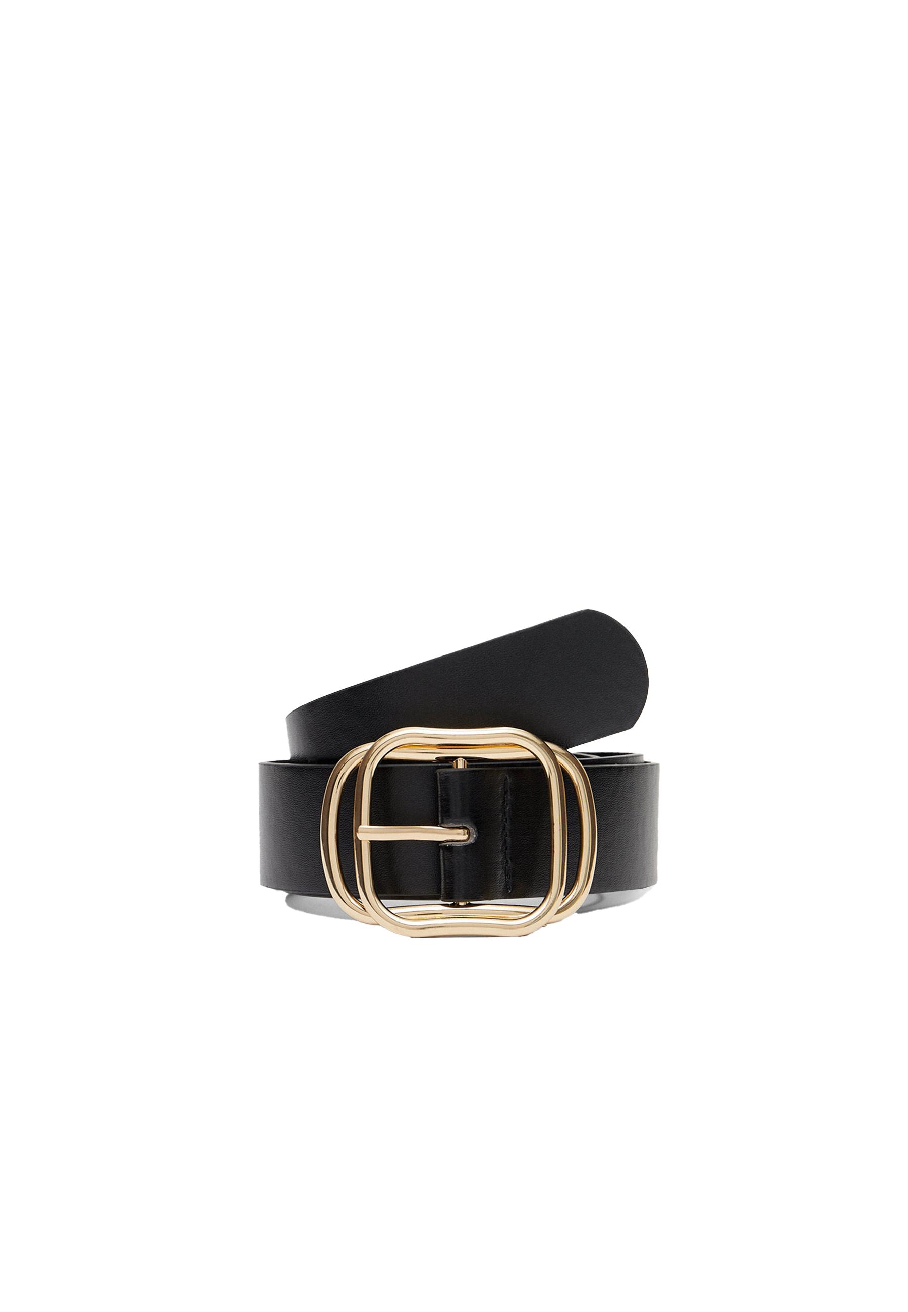 Belt with superimposed buckle — Black