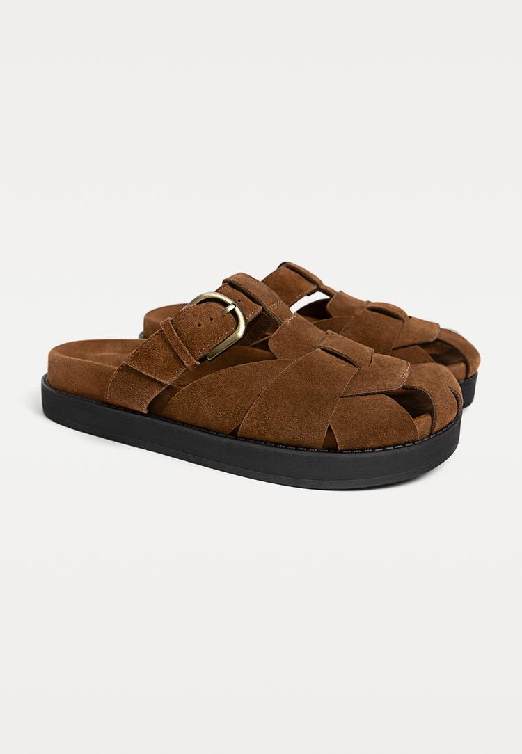 cangrejeras zueco piel