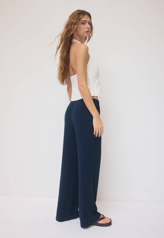 pantalon fluido efecto lino