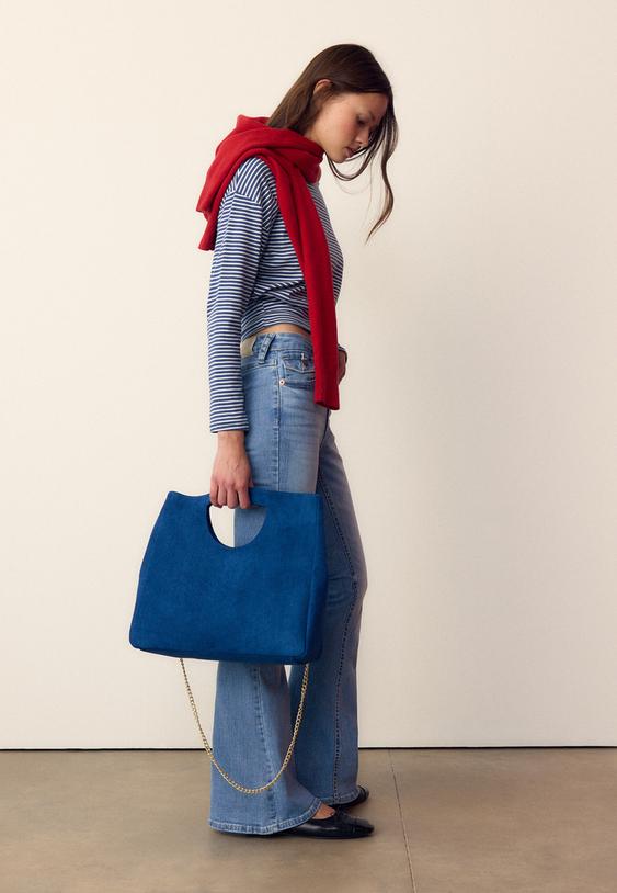 Stradivarius Square Crossbody Handbag Blue Os