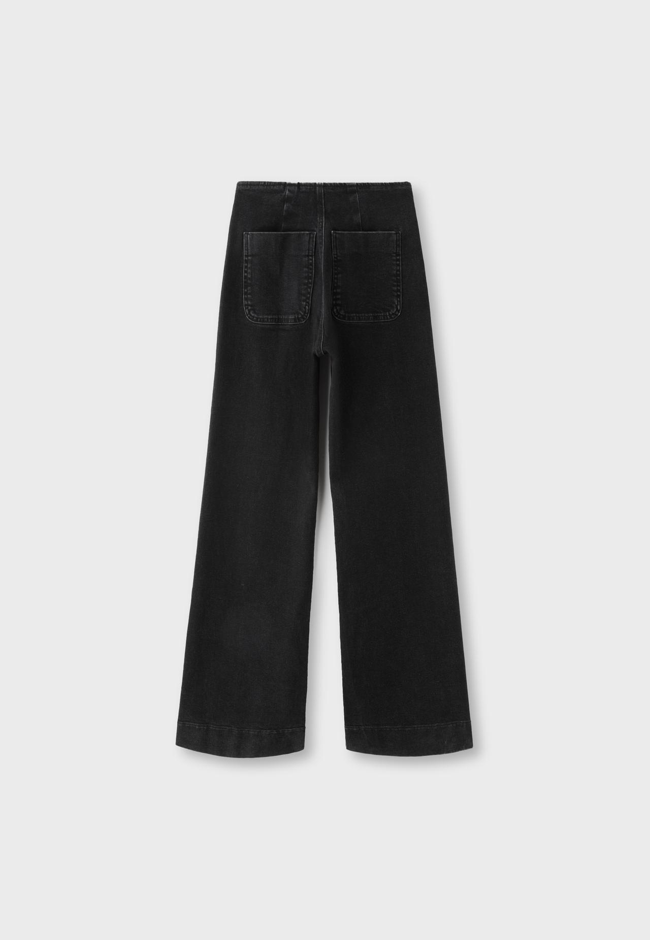 D77 Minimalist jeans with pockets — BLACK DENIM RINSE WASH