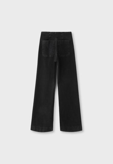D77 Minimalist jeans with pockets — BLACK DENIM RINSE WASH 8
