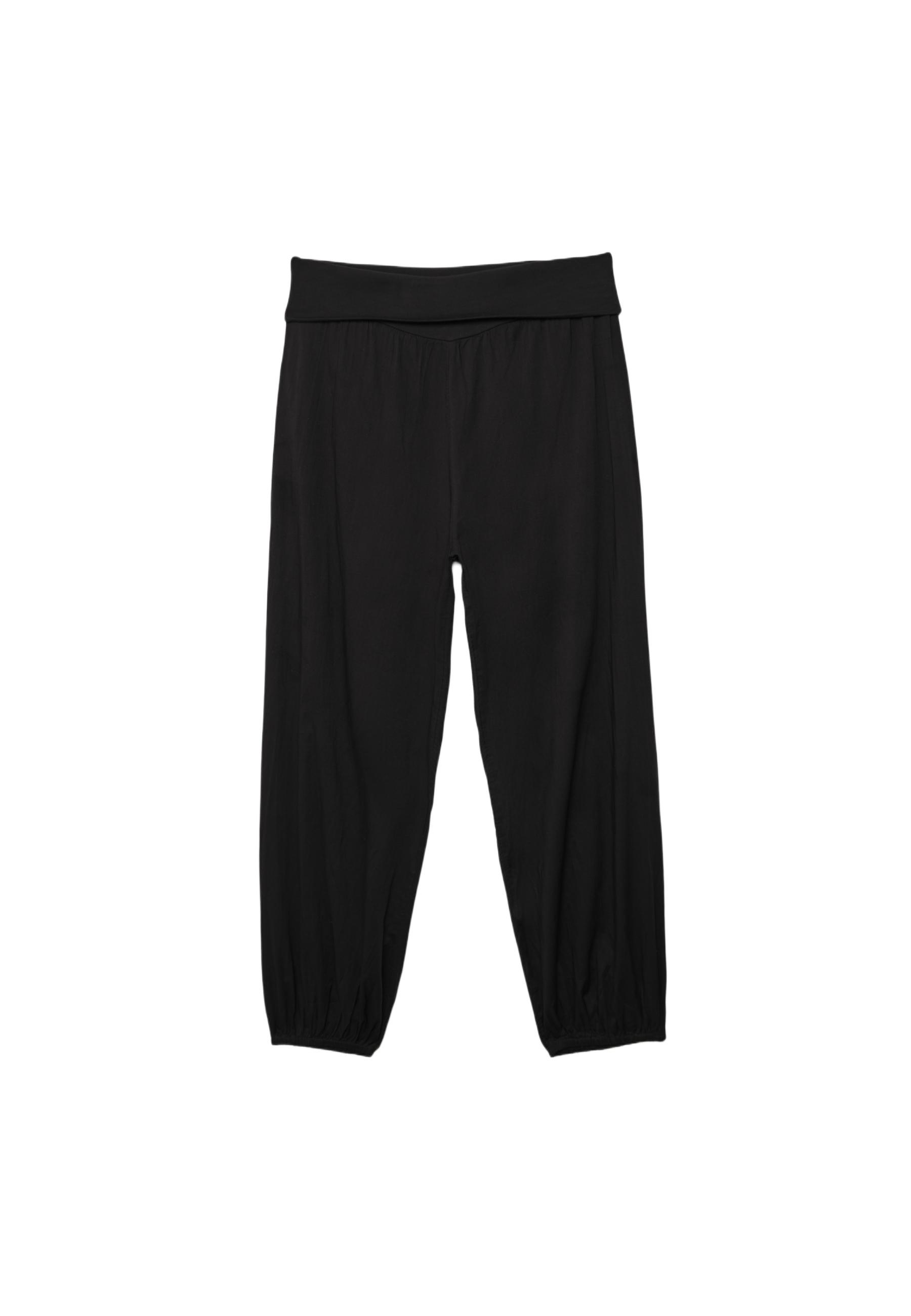 Balloon trousers with turn-down waist — Black