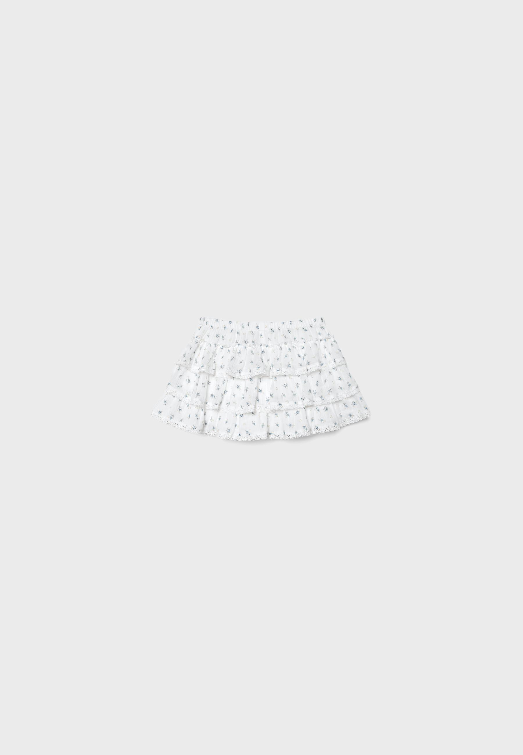 Ruffled crinkle-effect skort — Sky blue