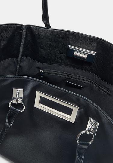 Shopper bag with metal closure — Black 5