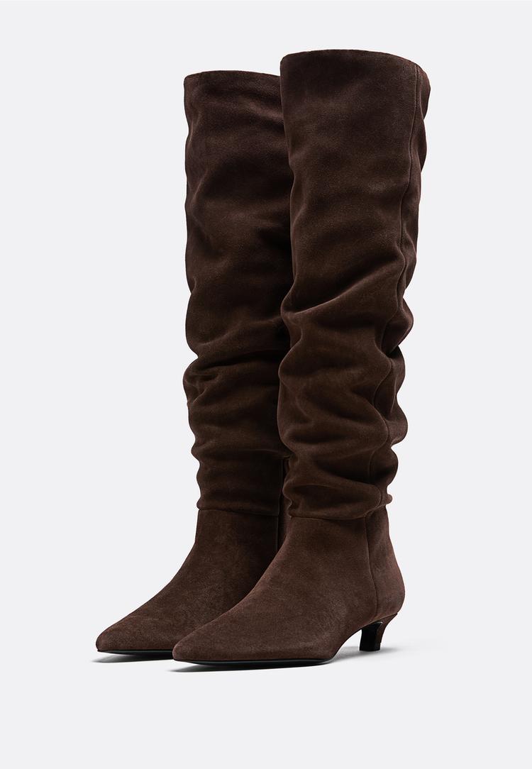 botas kitten slouchy piel