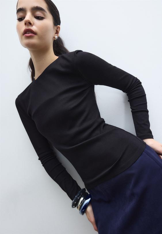 t shirt basic a maniche lunghe