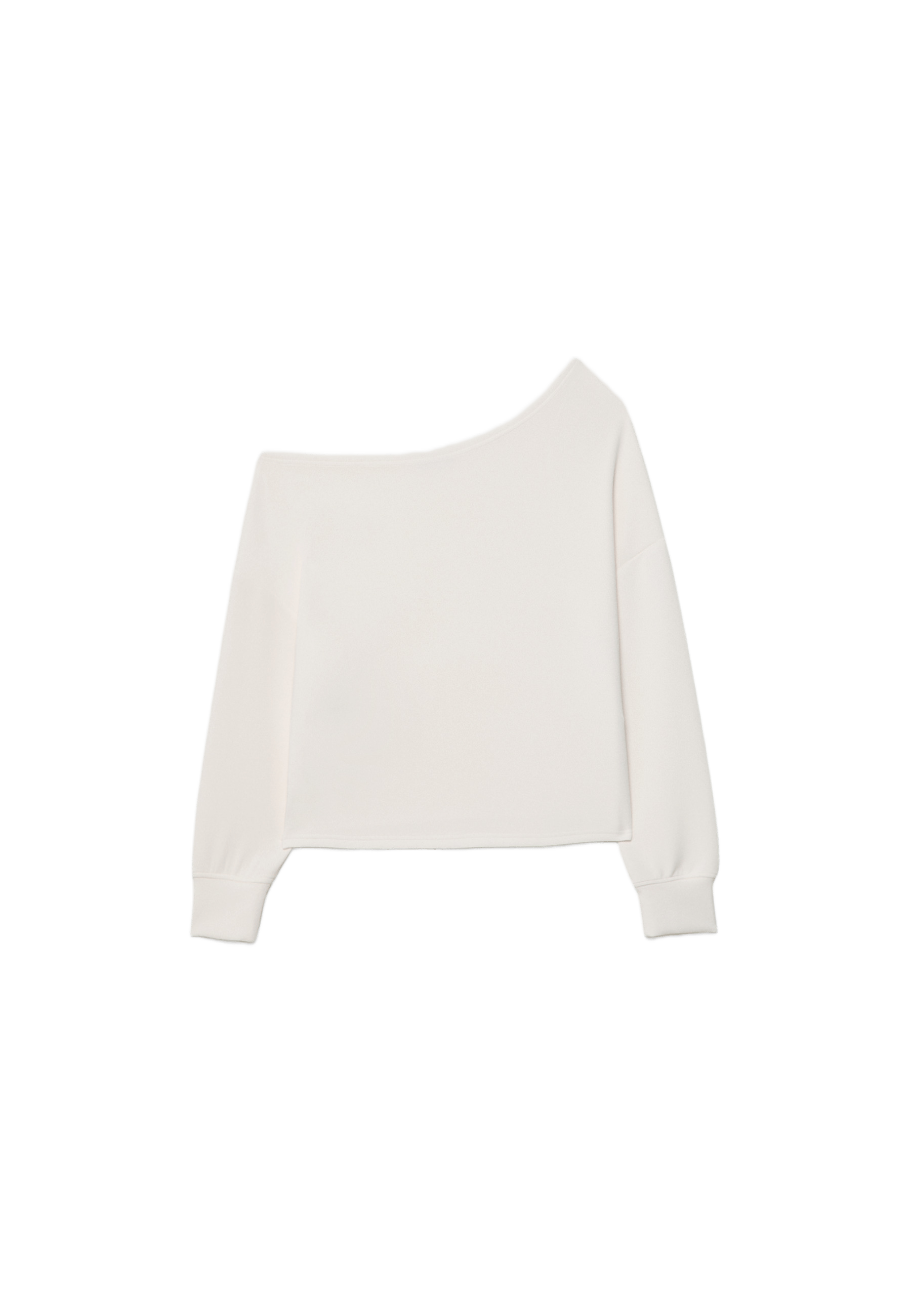 Soft-touch off-the-shoulder sweatshirt — Stone