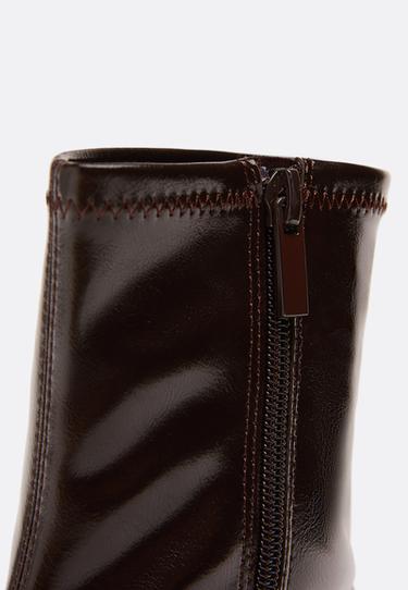 Flat stretch ankle boots — BROWN 6
