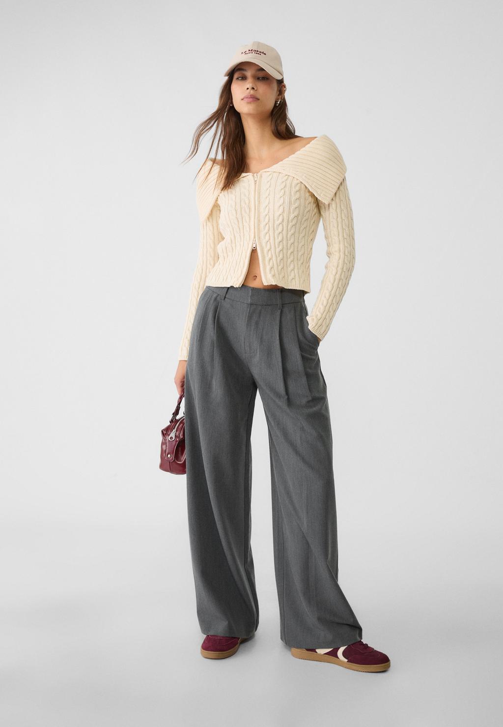 Super wide-leg adjustable trousers