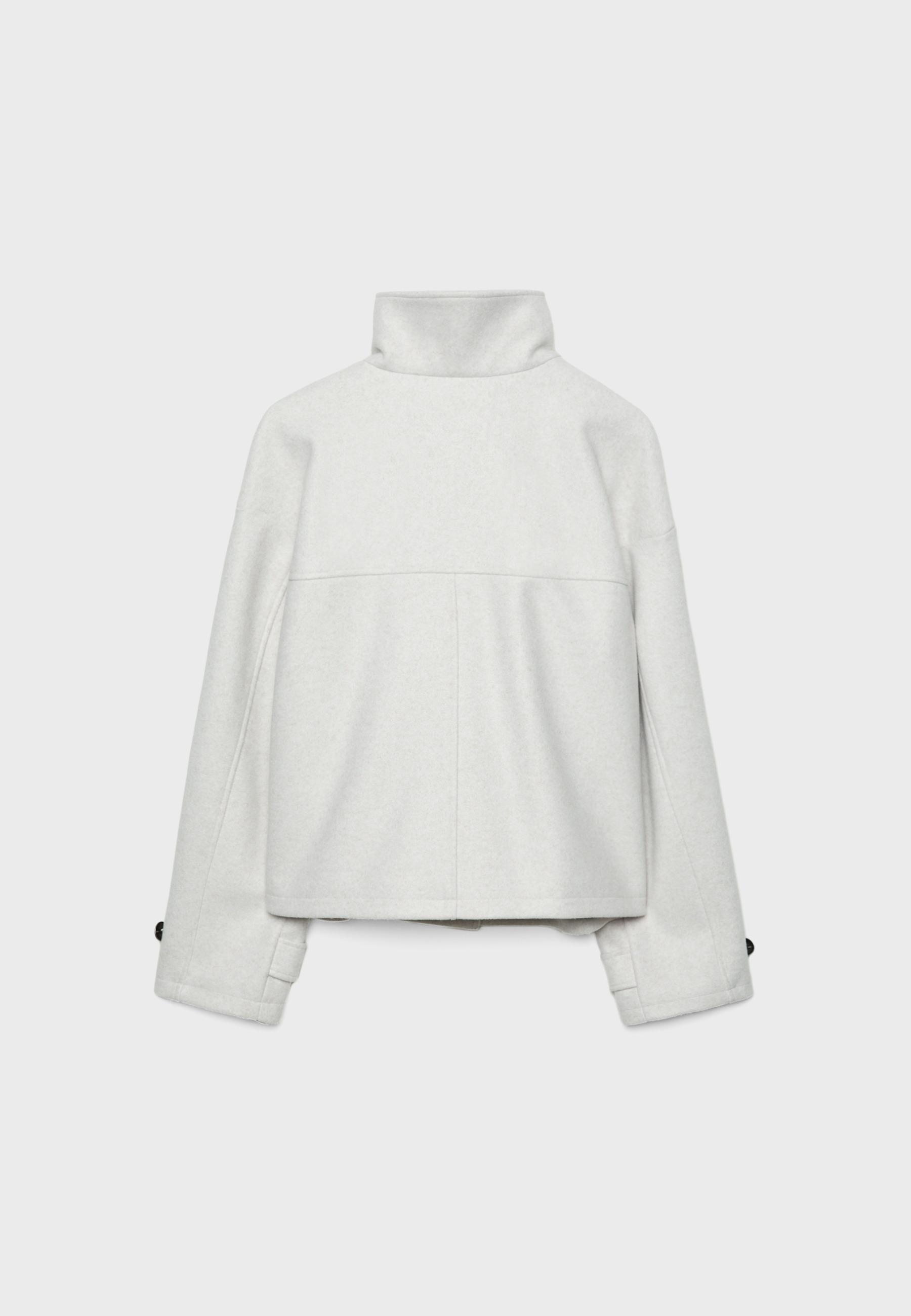 Yumuşak dokunuşlu kruvaze dik yaka ceket - Görsel 9