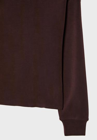 Soft-touch off-the-shoulder sweatshirt — Brown 8