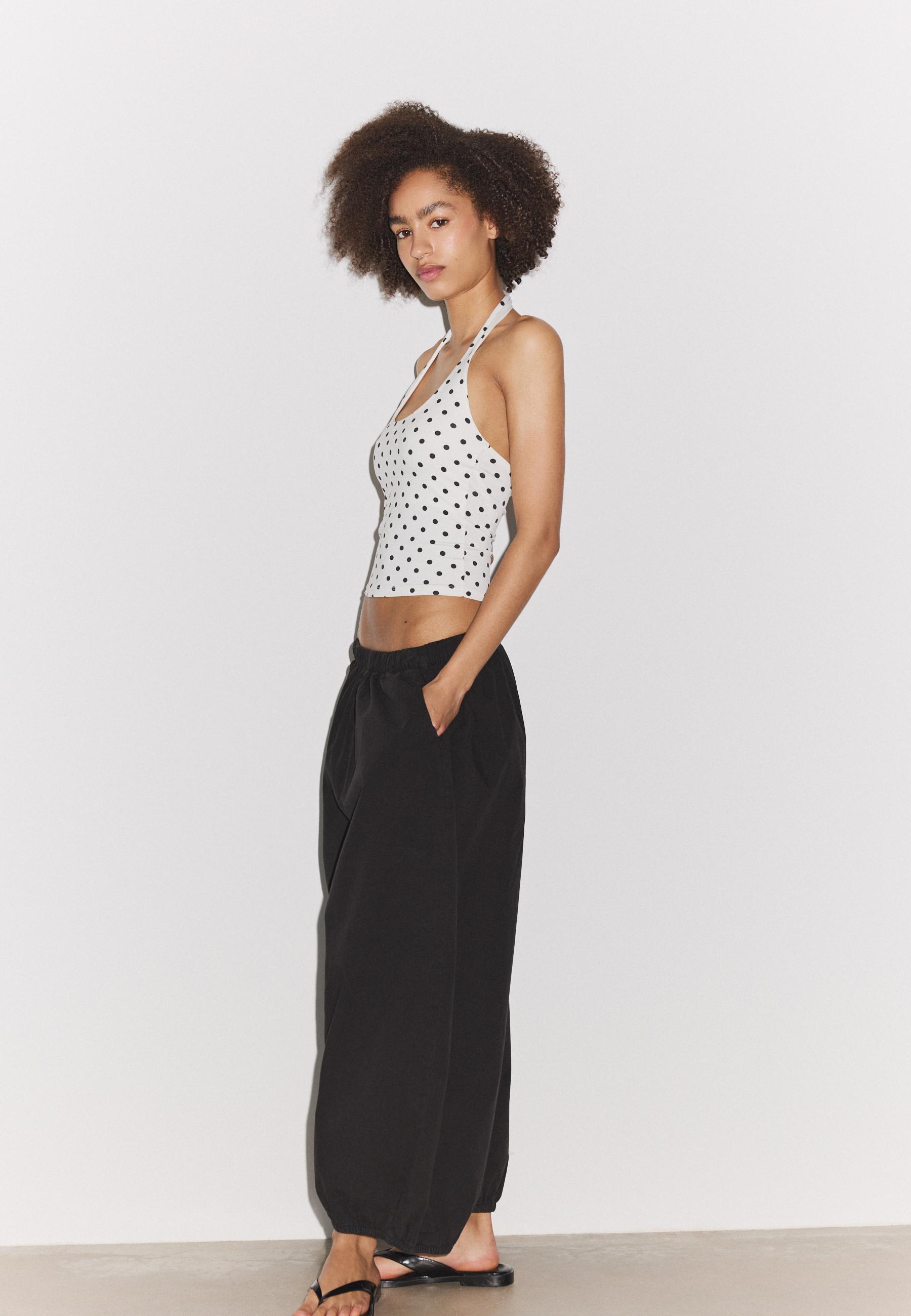 Halter neck T-shirt — GREY DENIM WASH