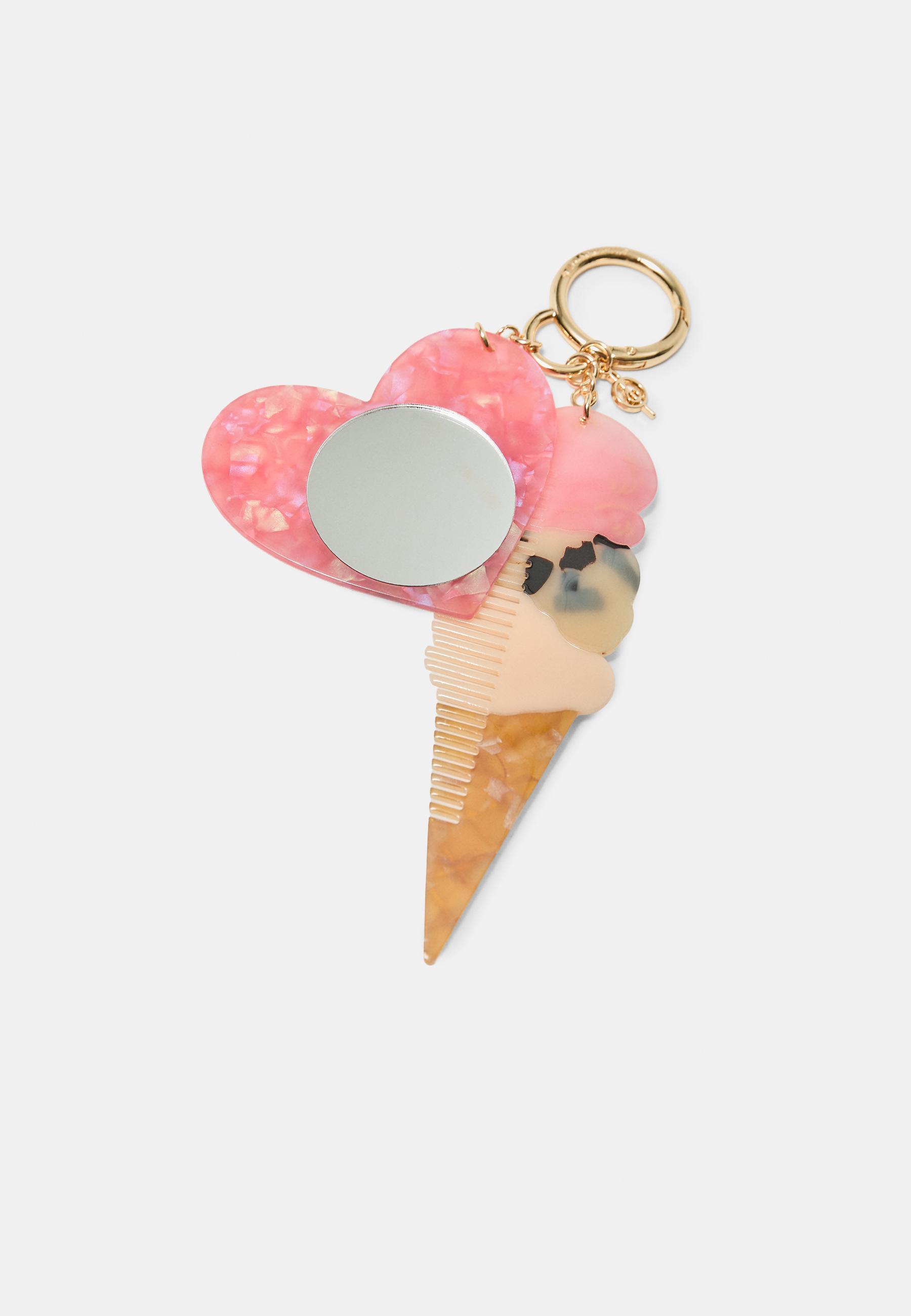 Ice Cream Charm Keyring — Pink