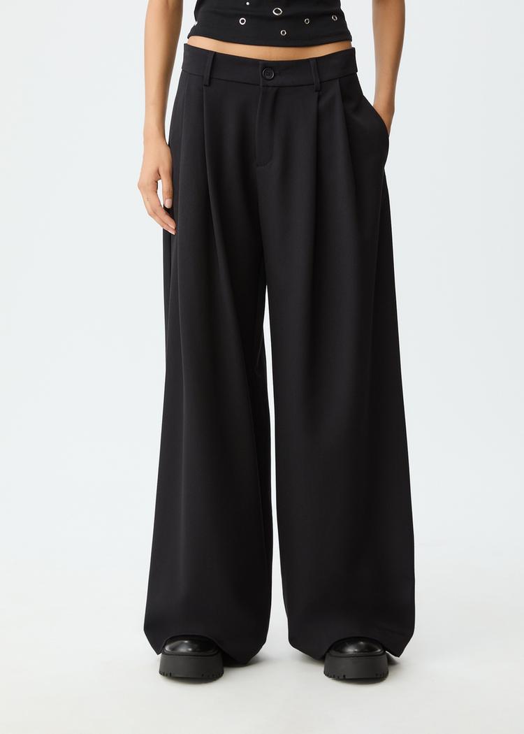 pantalon vestir wide leg pinzas