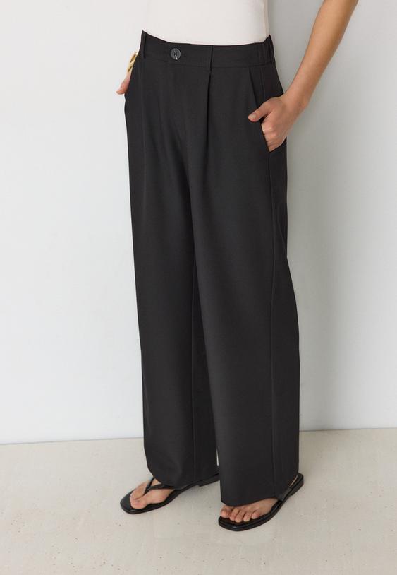 Elegantne Ravno Krojene Dolge Hlače