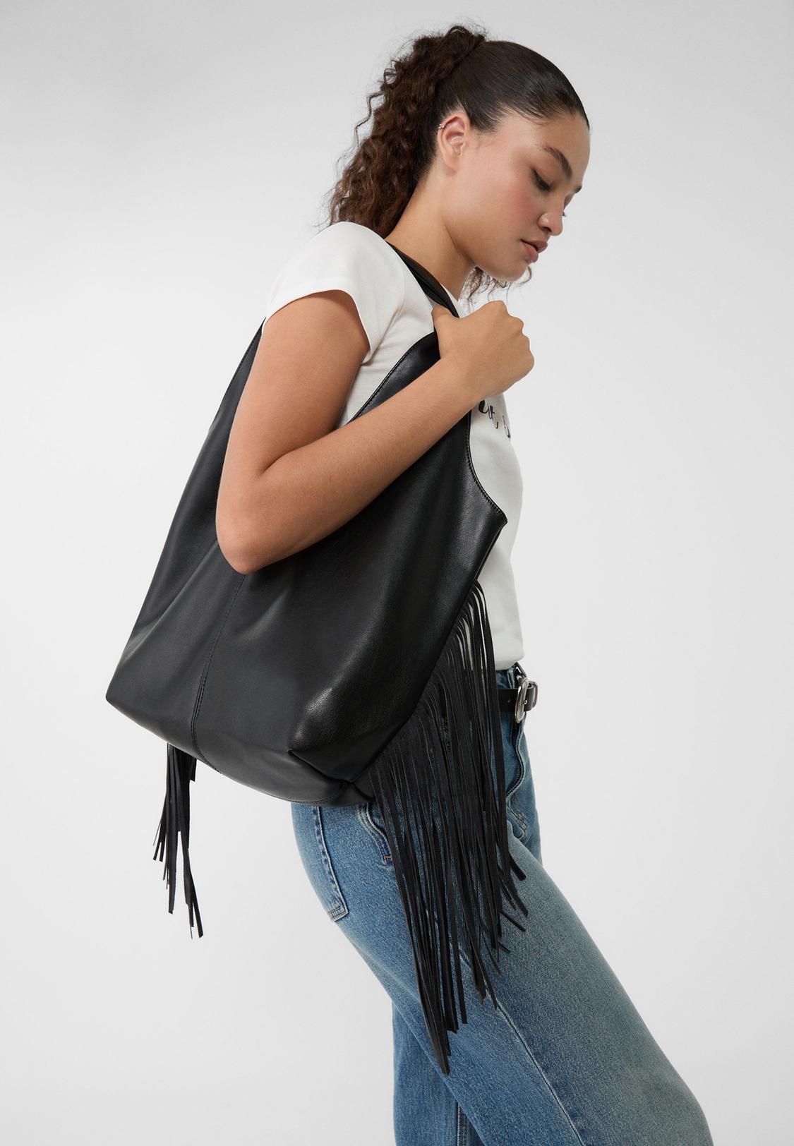Stradivarius Bolso Shopper Tachas Zara Los Bolsos De Ante Con
