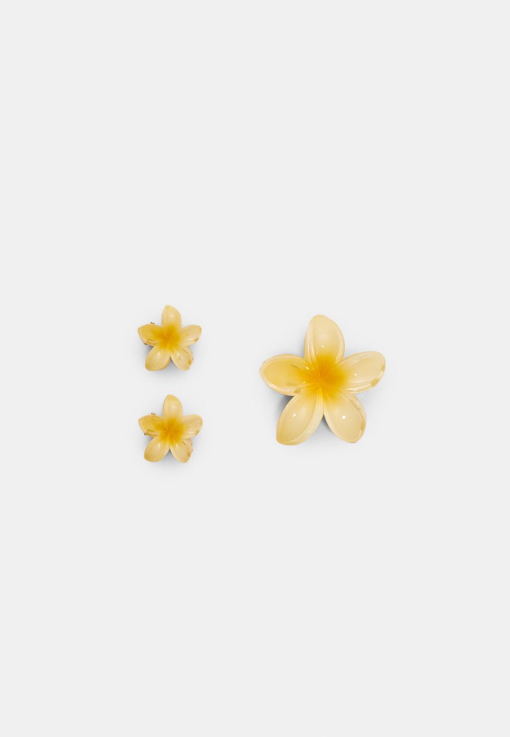 Set 3 pinzas flor