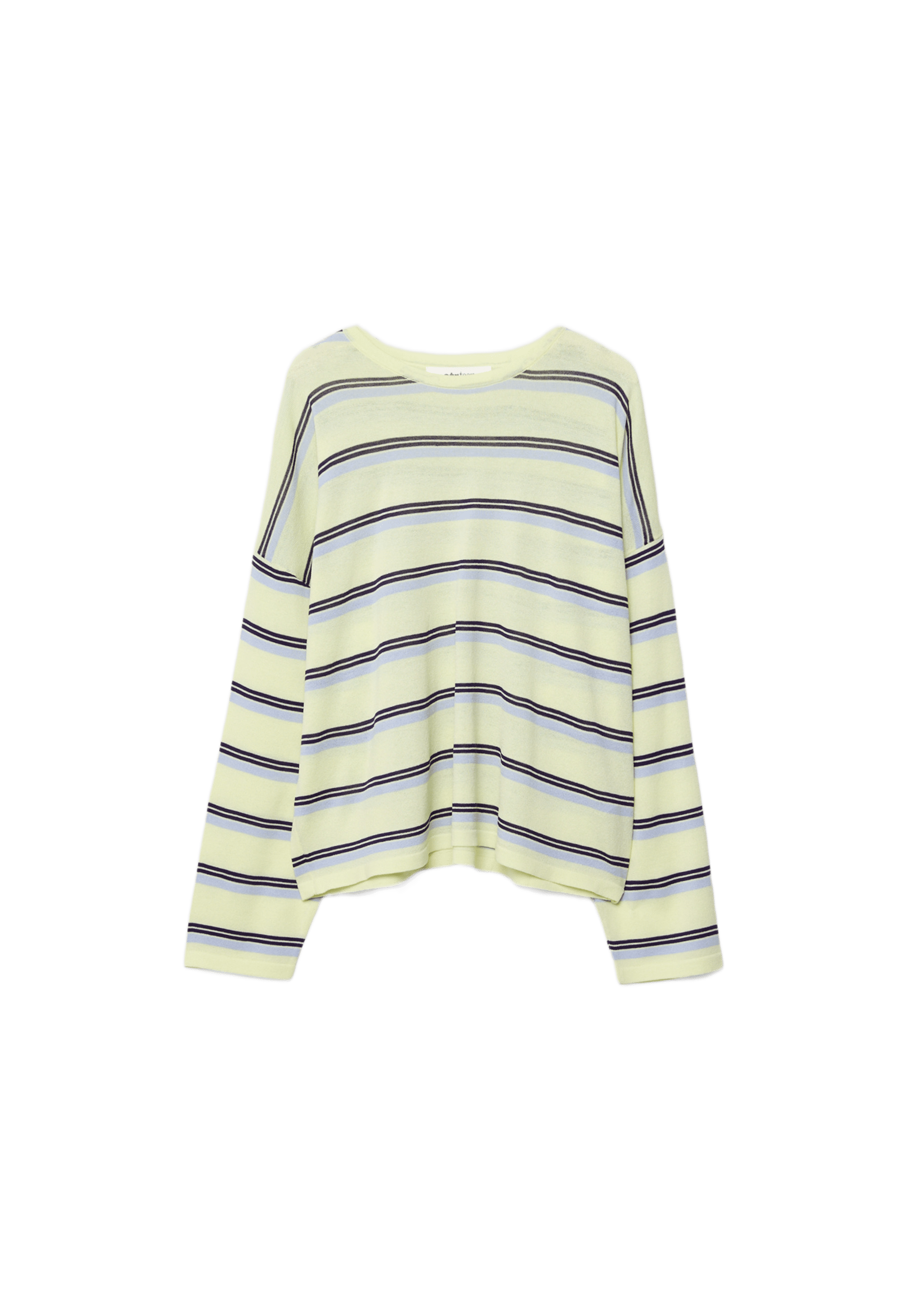 Fine knit striped jumper — Pastel yellow