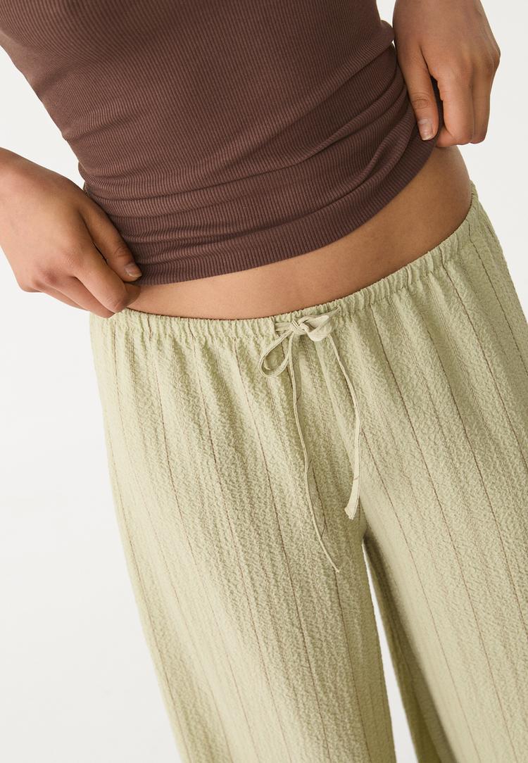 pantalon fluido largo rayas