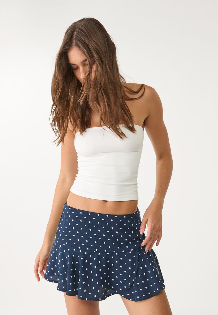 falda pantalon fluida volantes