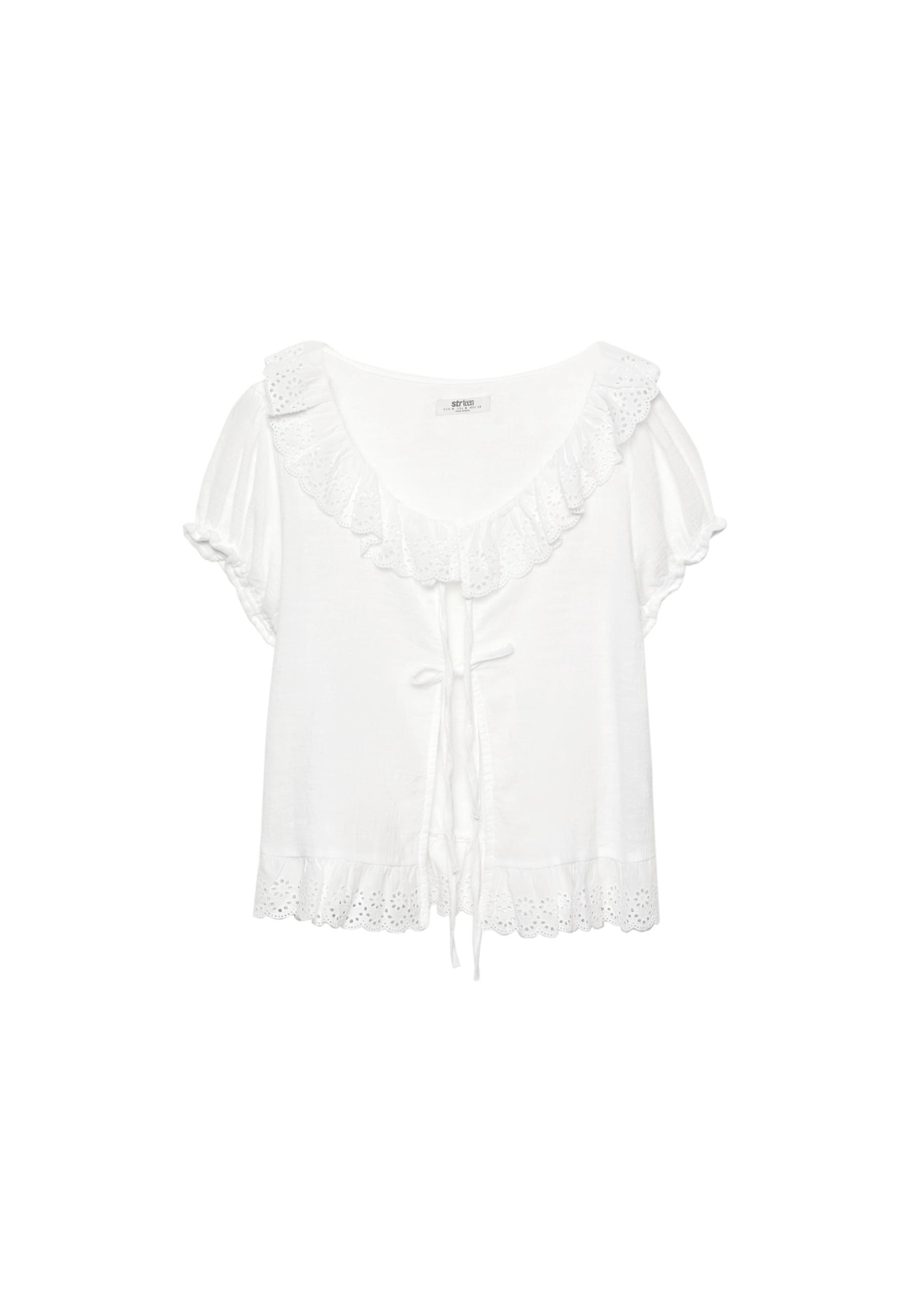 Short sleeve shirt with ruffles - Women's fashion