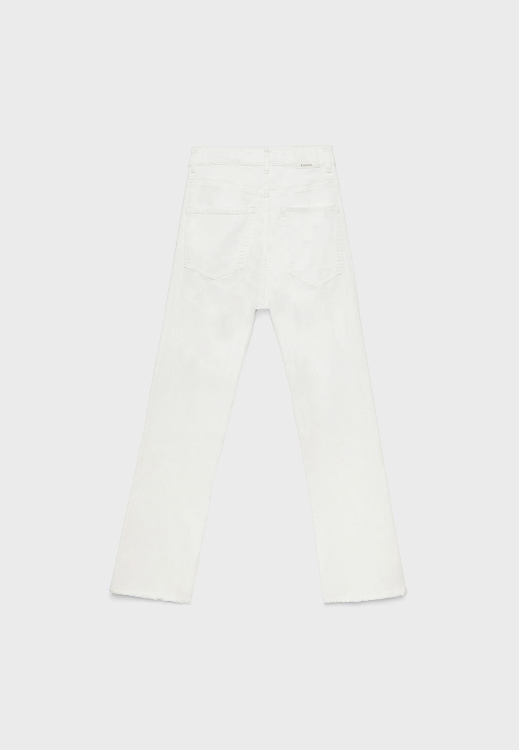 D78 cropped flared jeans — White