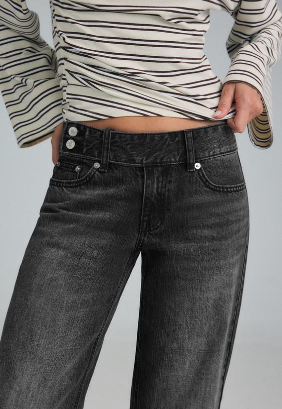 jean droit taille basse ceinture marteau