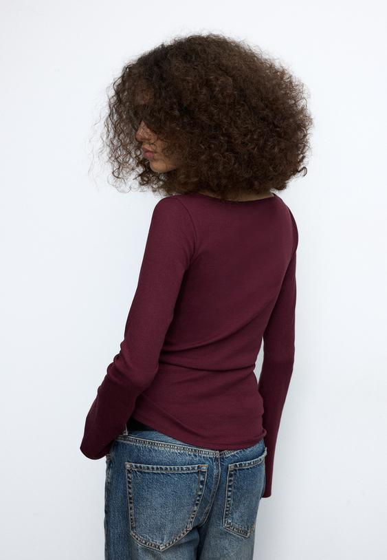 tshirt basique a manches evasees