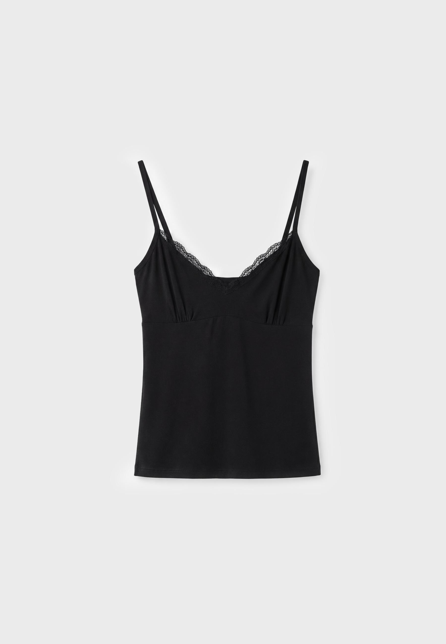 Strappy lace top — Black